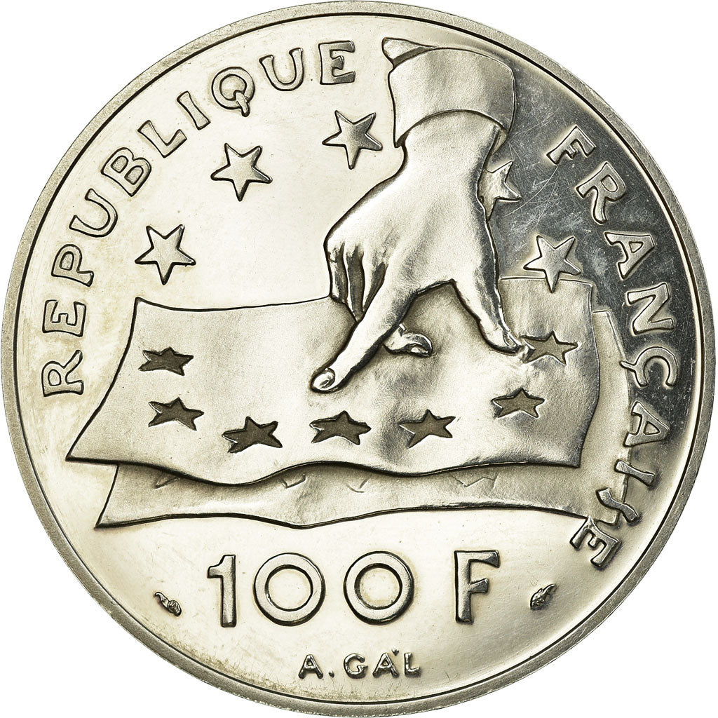 Moneta, Francia, 100 Francs-15 Ecus, 1991, SPL-, Argento, KM:1002, Gadoury:c24