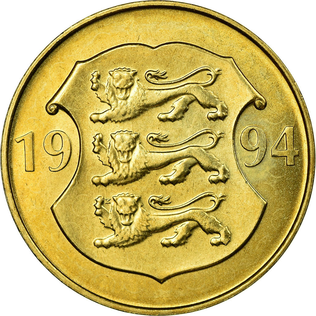 Coin, Estonia, 5 Krooni, 1994, EF(40-45), Aluminum-Bronze, KM:30
