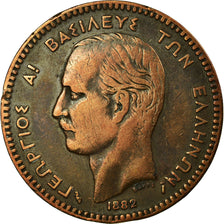 Coin, Greece, George I, 10 Lepta, 1882, VF(30-35), Copper, KM:55