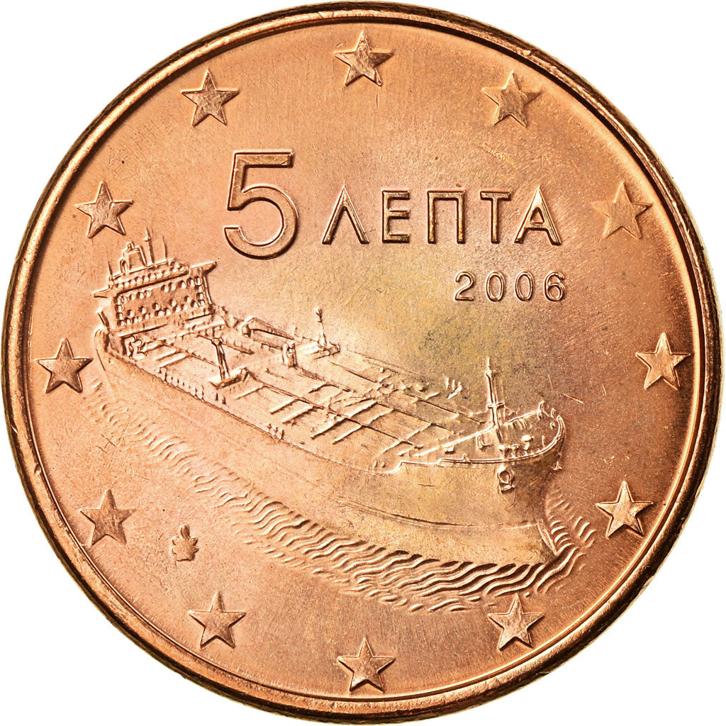 Greece, 5 Euro Cent, 2006, EF(40-45), Copper Plated Steel, KM:183