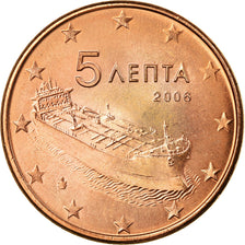 Greece, 5 Euro Cent, 2006, EF(40-45), Copper Plated Steel, KM:183