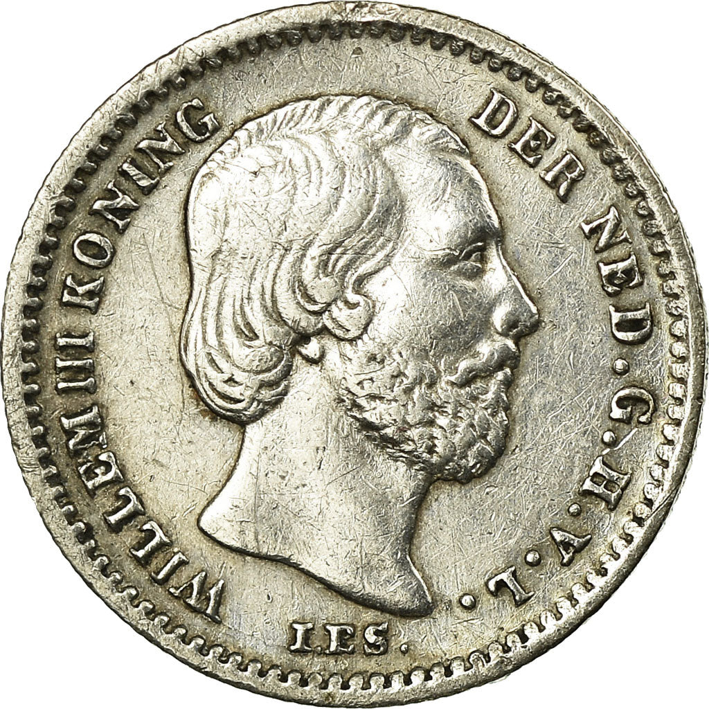 Coin, Netherlands, William III, 5 Cents, 1863, EF(40-45), Silver, KM:91