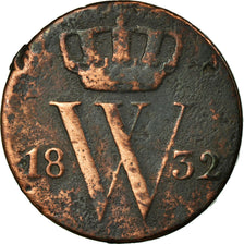 Moneta, Holandia, William I, 1/2 Cent, 1832, Brussels, VF(30-35), Miedź, KM:51