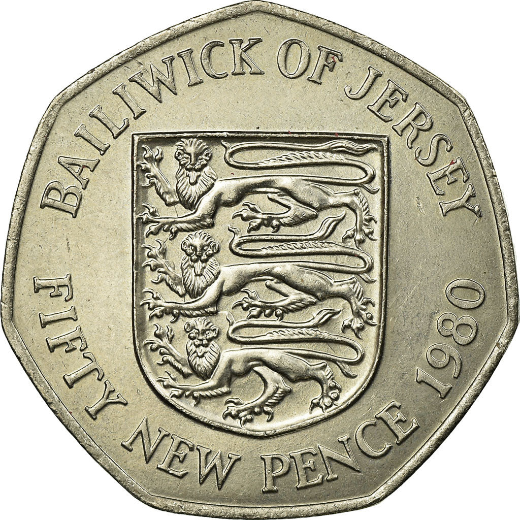 Coin, Jersey, Elizabeth II, 50 New Pence, 1980, EF(40-45), Copper-nickel, KM:34