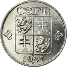 Coin, Czechoslovakia, Haler, 1991, MS(63), Aluminum, KM:149