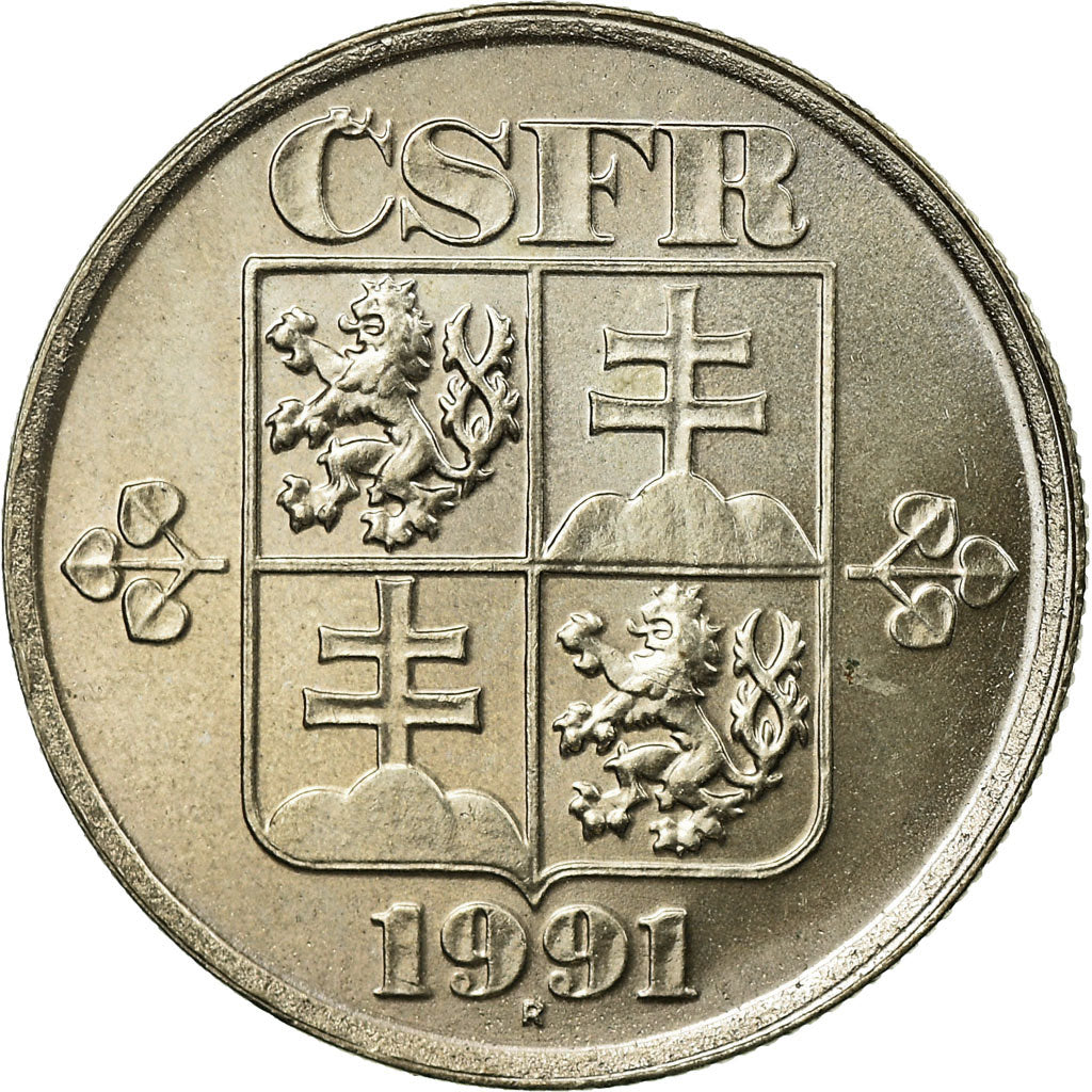 Münze, Tschechoslowakei, 50 Haleru, 1991, VZ, Copper-nickel, KM:144