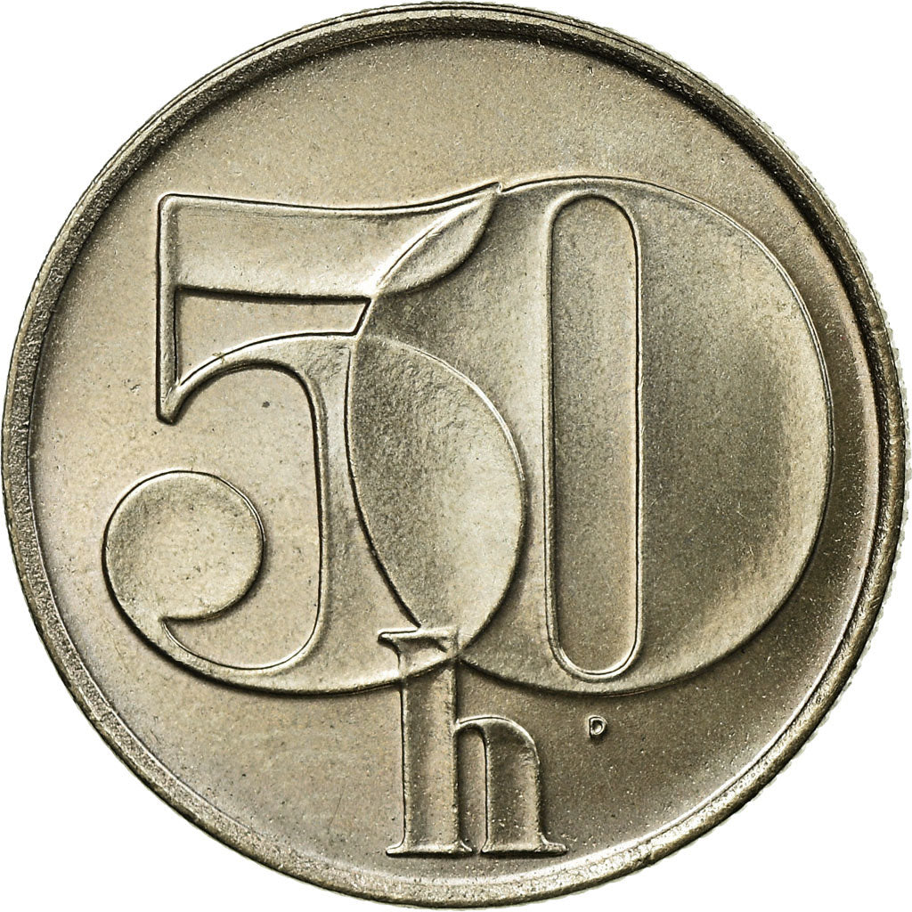 Münze, Tschechoslowakei, 50 Haleru, 1991, VZ, Copper-nickel, KM:144
