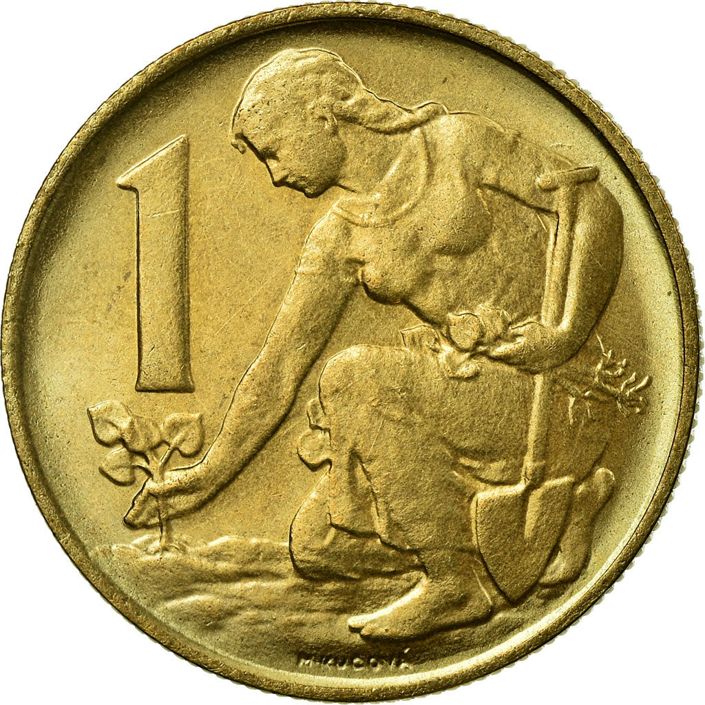 Coin, Czechoslovakia, Koruna, 1991, EF(40-45), Copper-Aluminum, KM:151