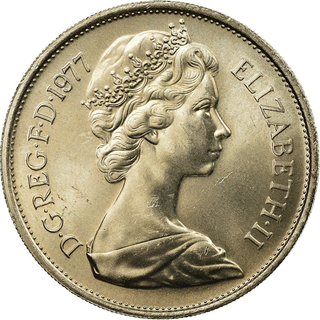Coin, Great Britain, Elizabeth II, 10 New Pence, 1977, AU(55-58), Copper-nickel
