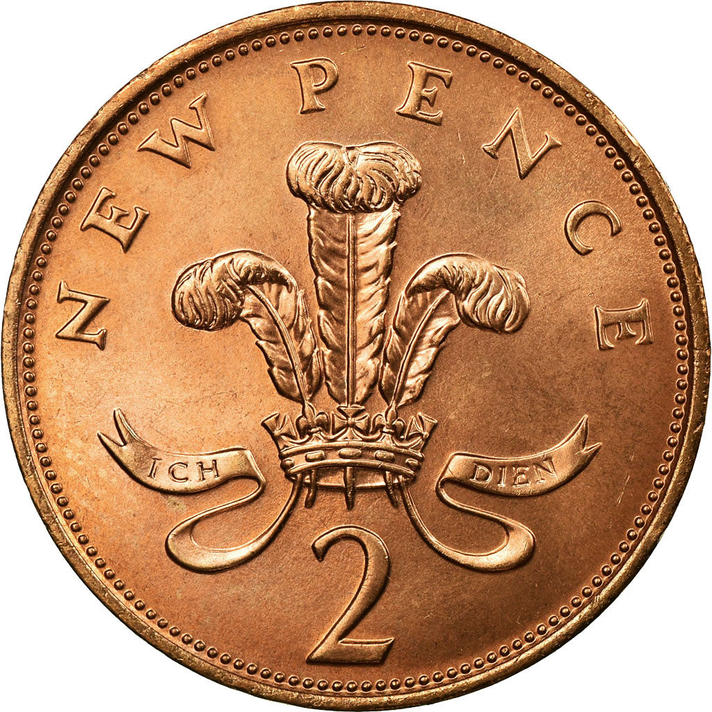 Coin, Great Britain, Elizabeth II, 2 New Pence, 1977, AU(55-58), Bronze, KM:916