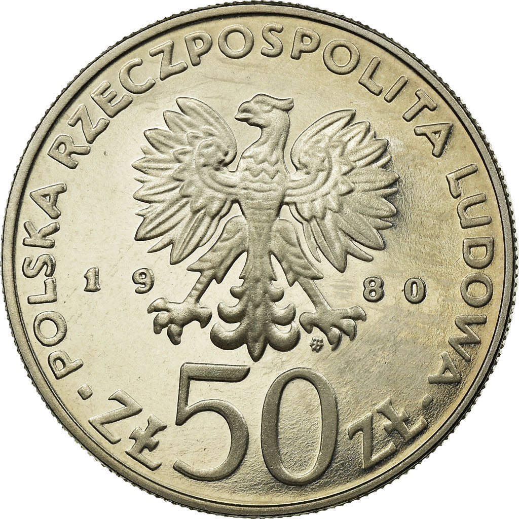 Coin, Poland, 50 Zlotych, 1980, Warsaw, EF(40-45), Copper-nickel, KM:117