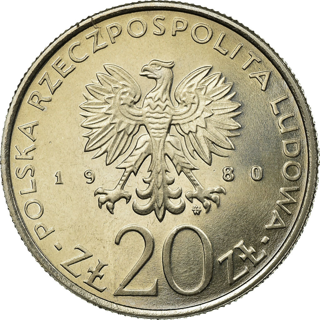 Monnaie, Pologne, 20 Zlotych, 1980, Warsaw, TTB, Copper-nickel, KM:112