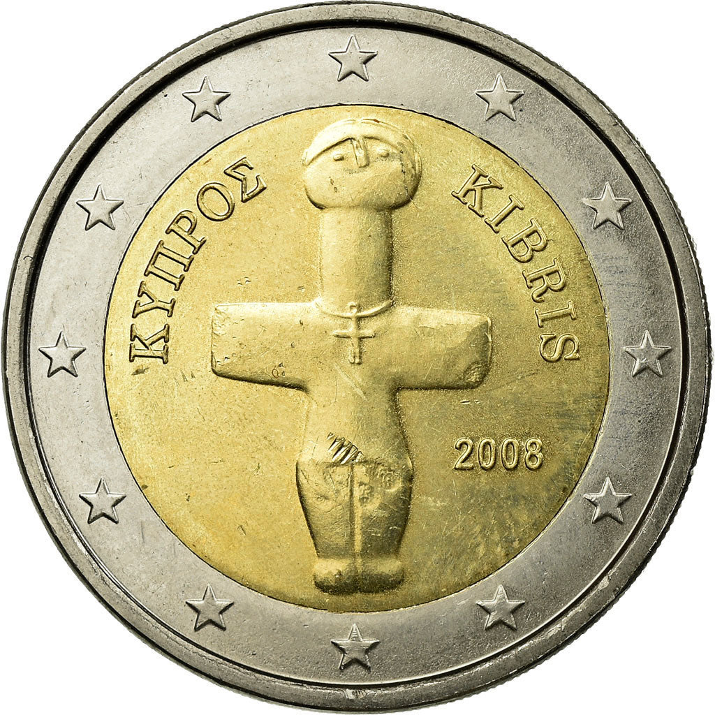 Moneta, Cipro, 2 Euro, 2008, SPL-, Bi-metallico, KM:85