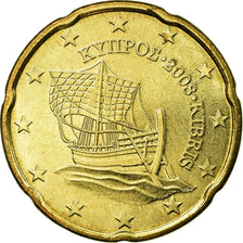 Moneta, Cipro, 20 Euro Cent, 2008, SPL-, Ottone, KM:82