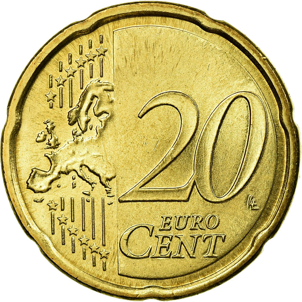 Moneta, Cipro, 20 Euro Cent, 2008, SPL-, Ottone, KM:82