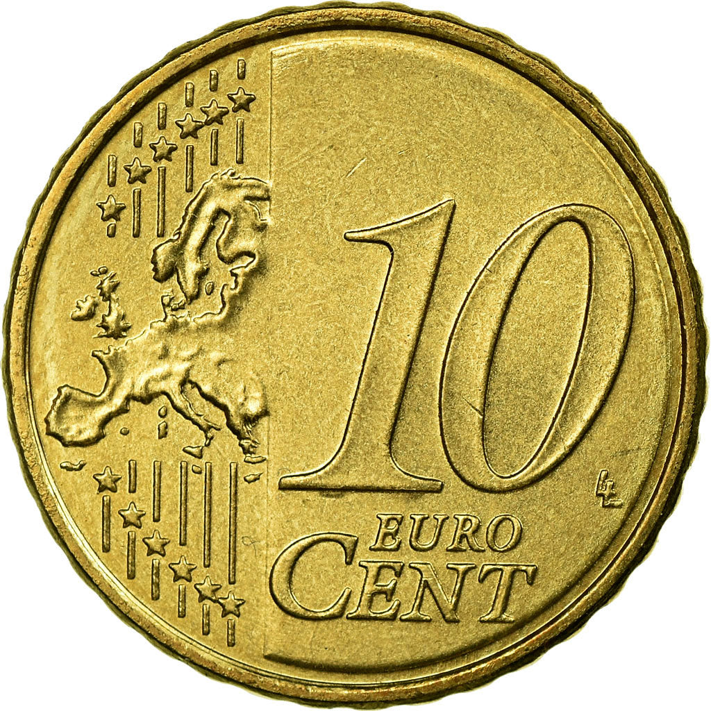Moneta, Cypr, 10 Euro Cent, 2008, AU(55-58), Mosiądz, KM:81