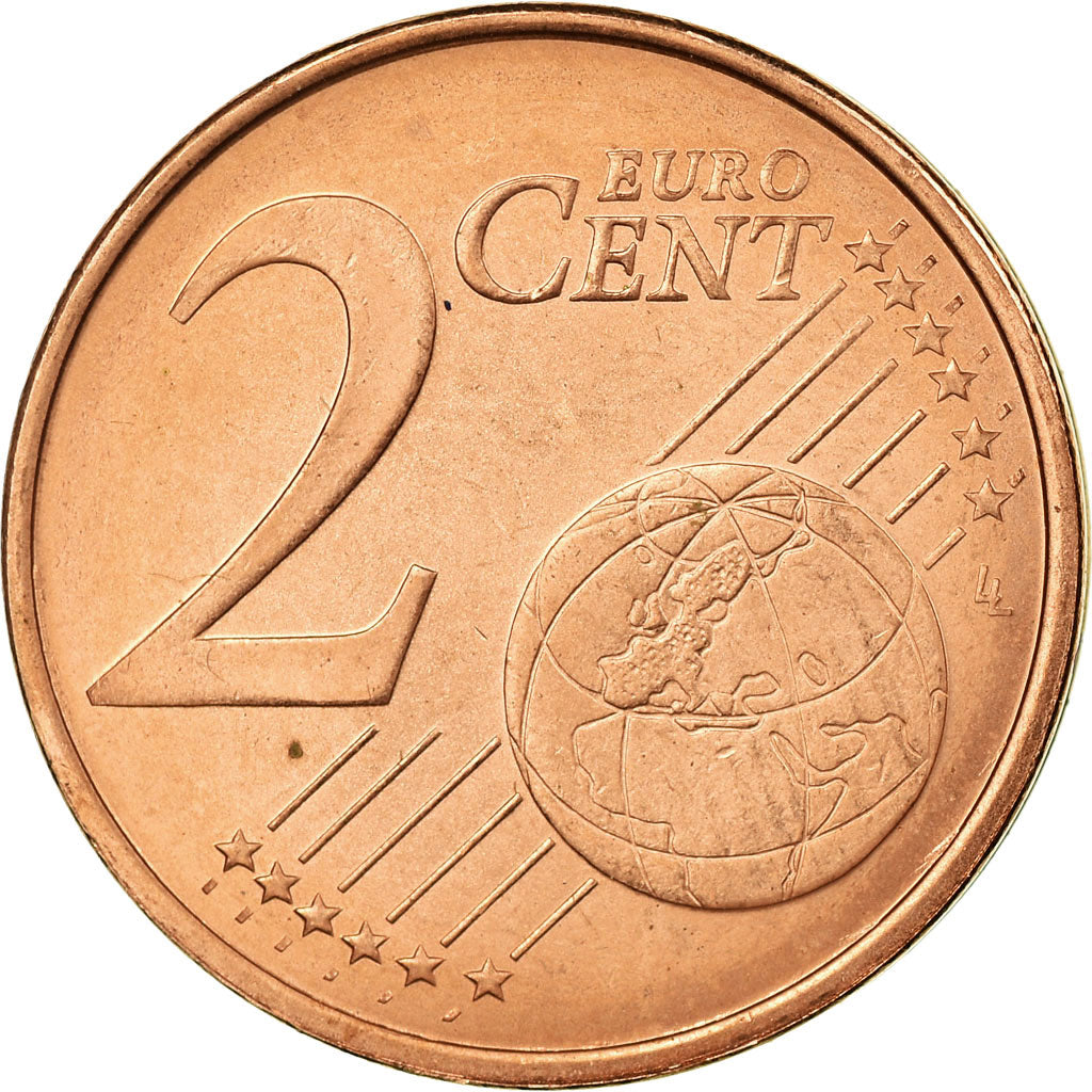 Moneta, Cypr, 2 Euro Cent, 2008, AU(55-58), Miedź platerowana stalą, KM:79