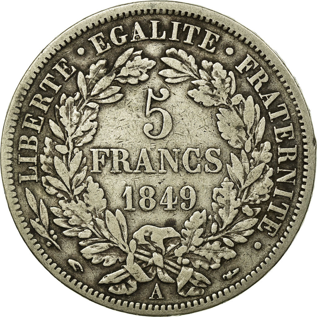 Monnaie, France, Cérès, 5 Francs, 1849, Paris, TB, Argent, Gadoury:719