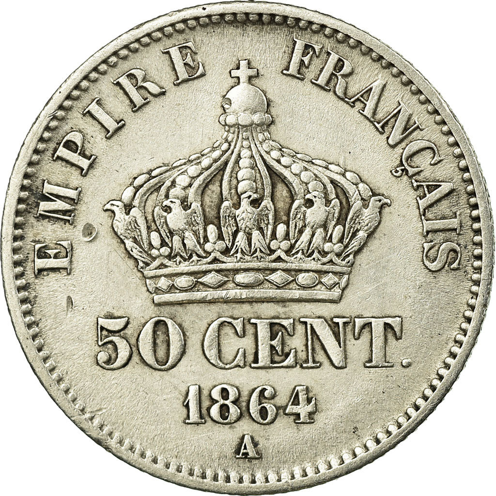 Coin, France, Napoleon III, Napoléon III, 50 Centimes, 1864, Paris, EF(40-45)
