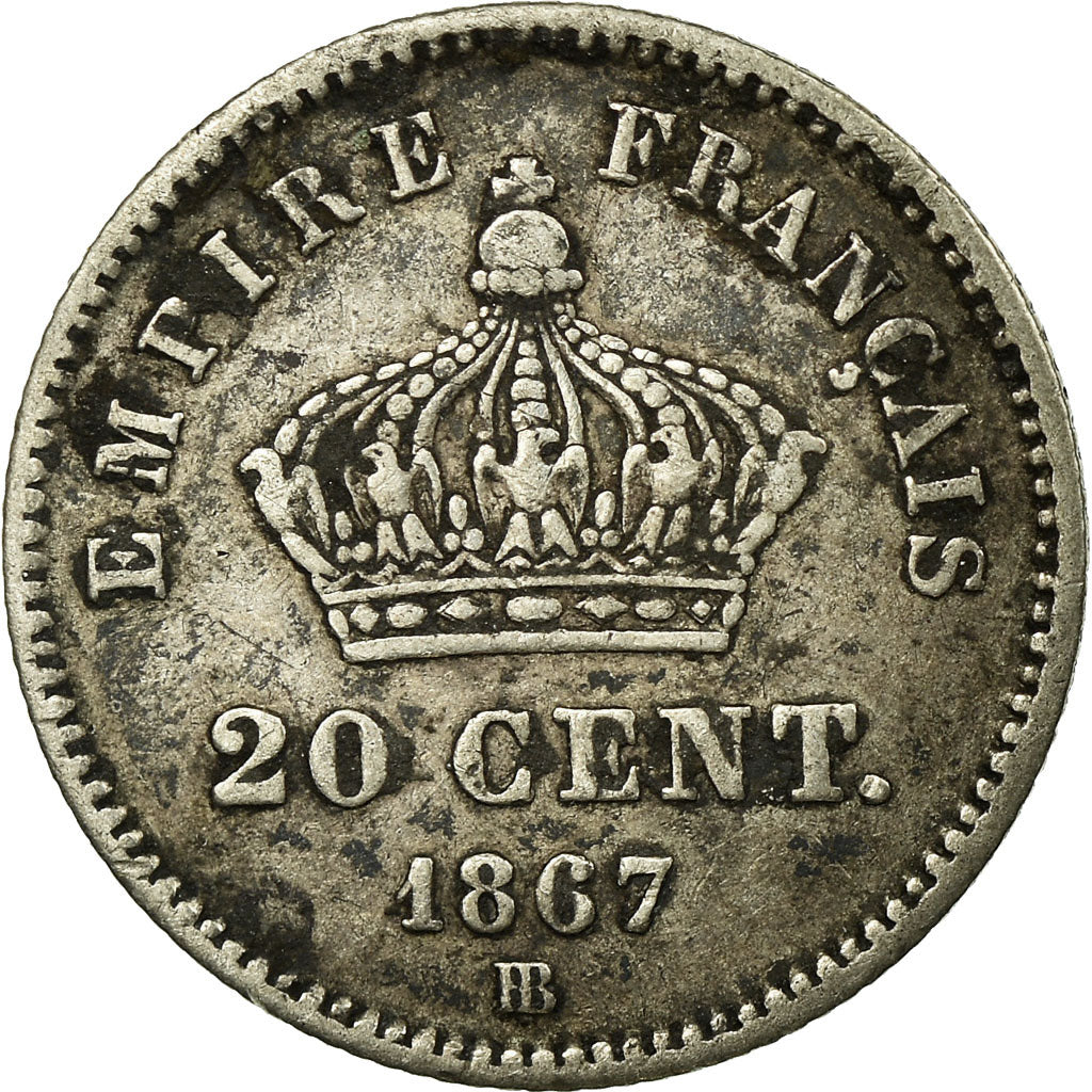 Coin, France, Napoleon III, Napoléon III, 20 Centimes, 1867, Strasbourg