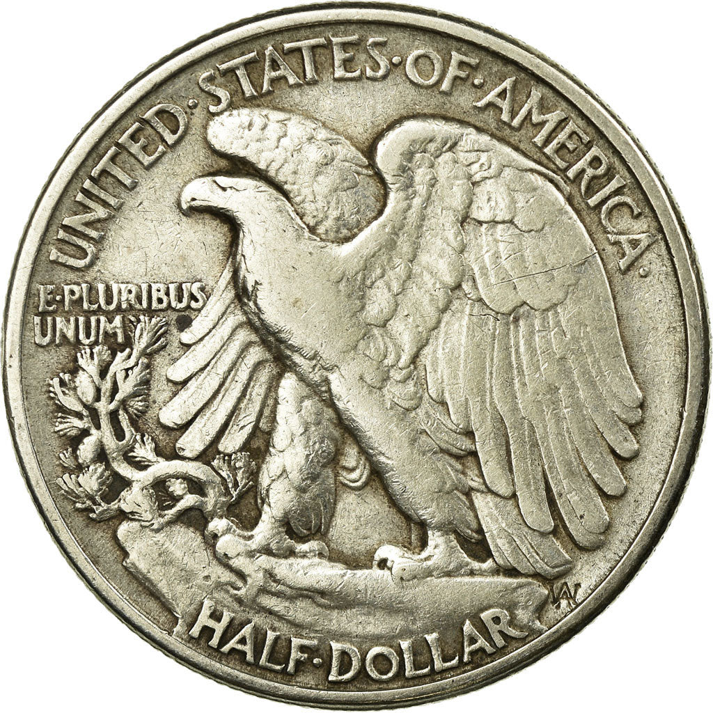 Coin, United States, Walking Liberty Half Dollar, Half Dollar, 1945, U.S. Mint