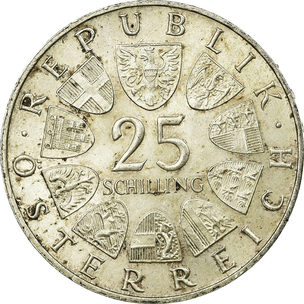 Coin, Austria, 25 Schilling, 1965, VF(30-35), Silver, KM:2897