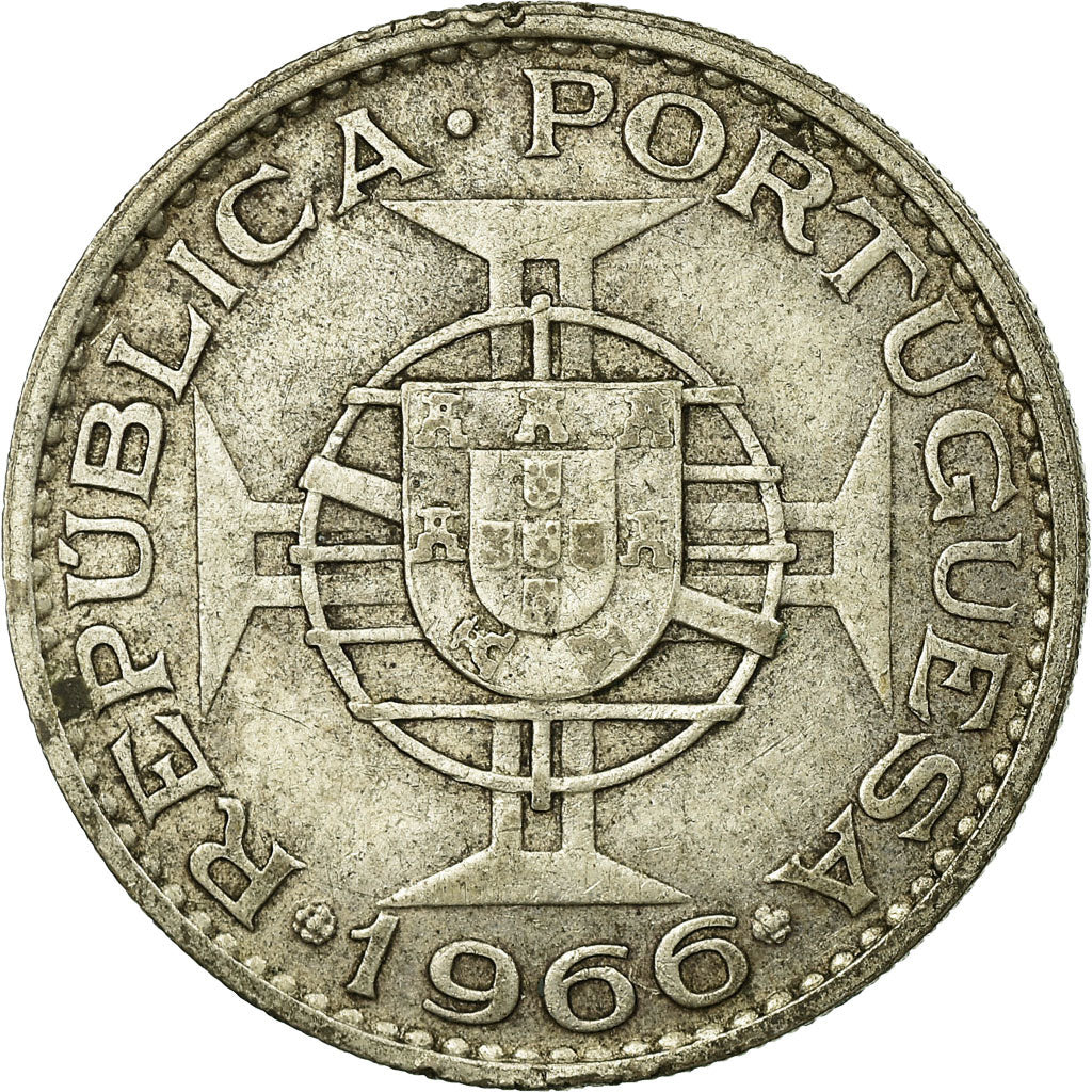 Coin, Mozambique, 20 Escudos, 1966, EF(40-45), Silver, KM:80a