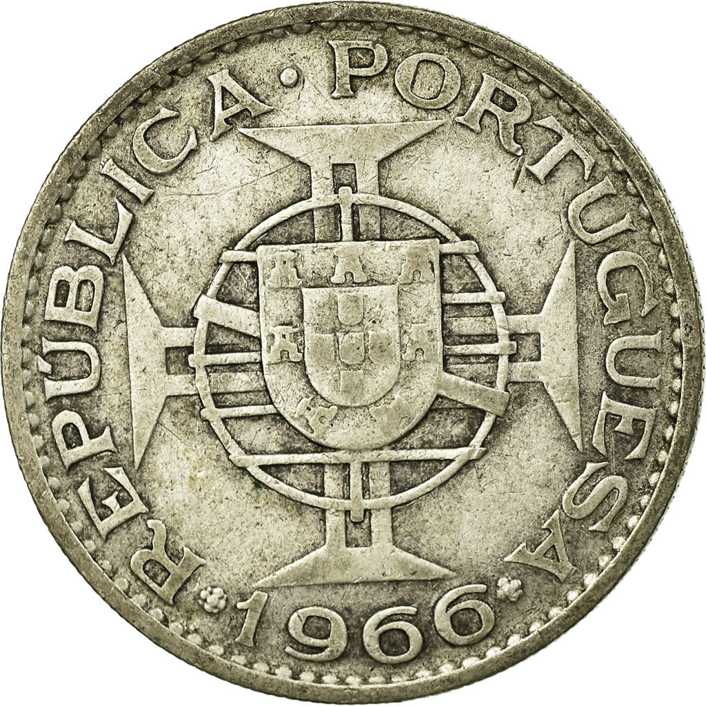 Coin, Mozambique, 20 Escudos, 1966, VF(30-35), Silver, KM:80a