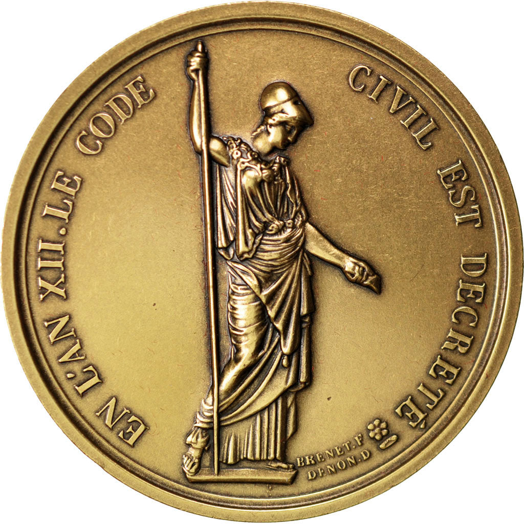 FRANCE, History, First French Empire, Medal, MS(65-70), Brenet, Bronze, 41,...