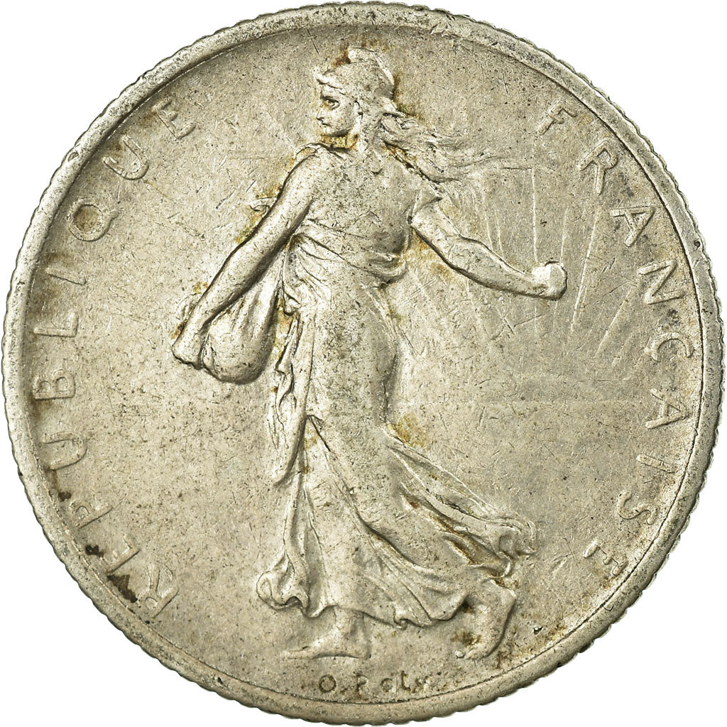 Moneda, Francia, Semeuse, Franc, 1908, Paris, BC+, Plata, KM:844.1