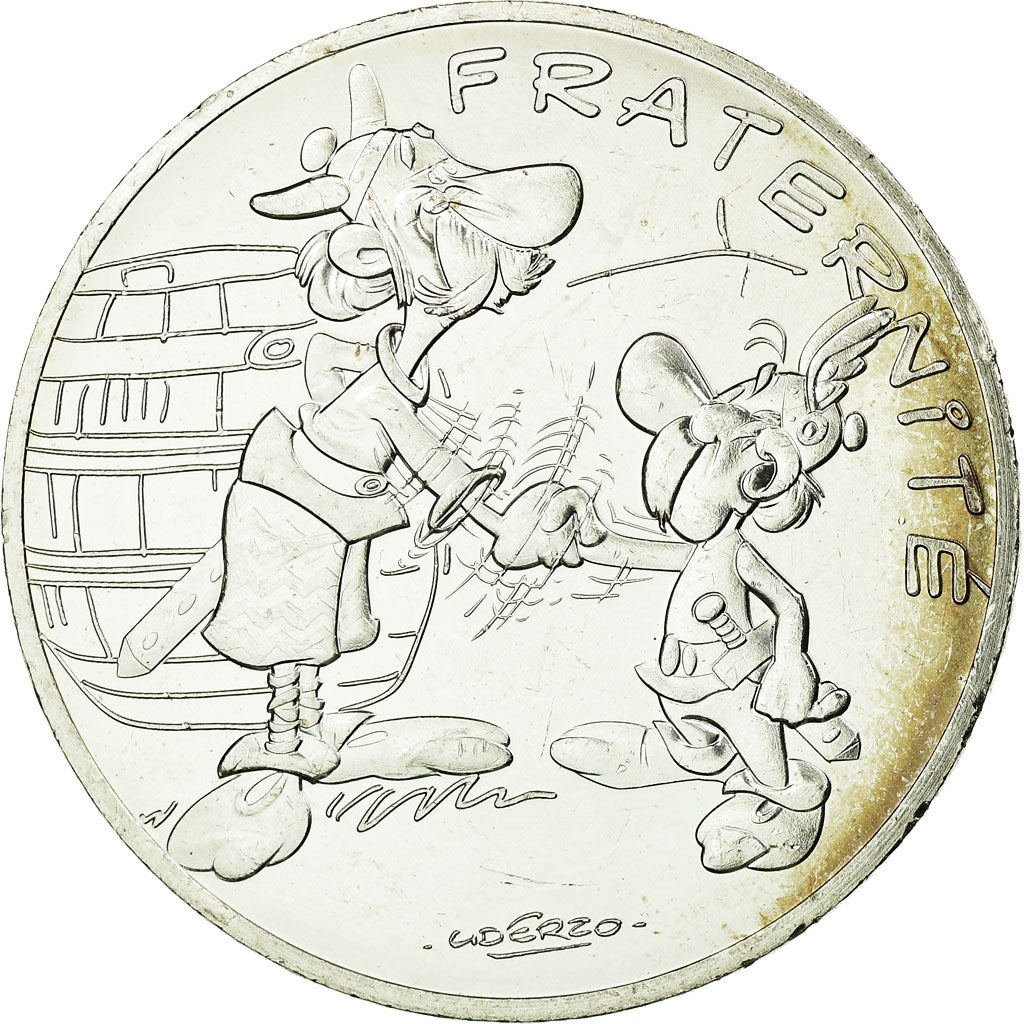 France, 10 Euro, Fraternité, Astérix chez les Bretons, 2015, MS(60-62), Silver