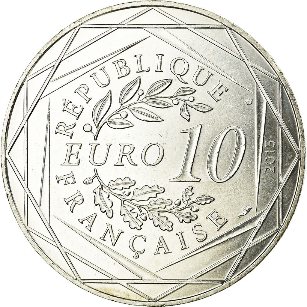 France, 10 Euro, Fraternité, Astérix chez les Bretons, 2015, MS(60-62), Silver