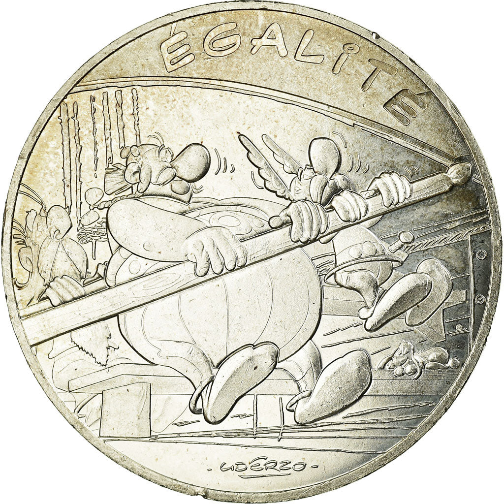 France, 10 Euro, Egalité, Astérix, Obélix, 2015, MS(60-62), Silver