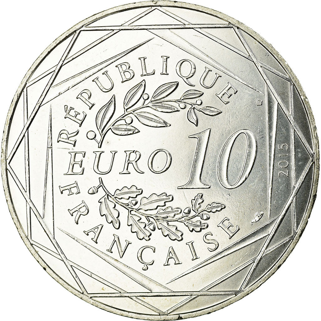 France, 10 Euro, Egalité, Astérix, Obélix, 2015, MS(60-62), Silver