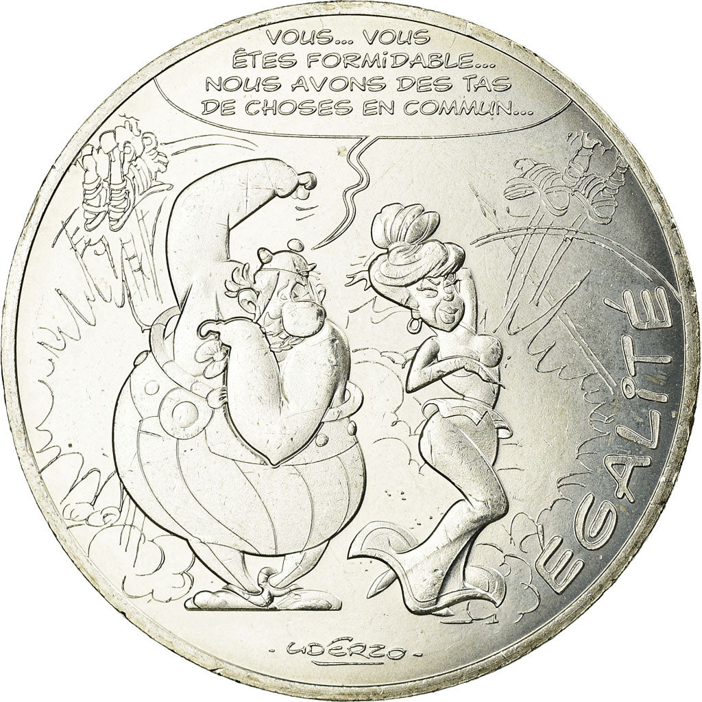 France, 10 Euro, Astérix - Egalité - Le devin, 2015, MS(60-62), Silver