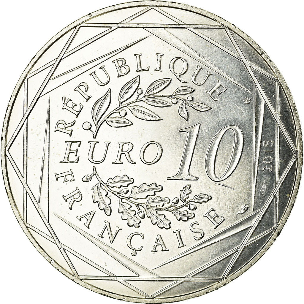 France, 10 Euro, Astérix - Egalité - Le devin, 2015, MS(60-62), Silver