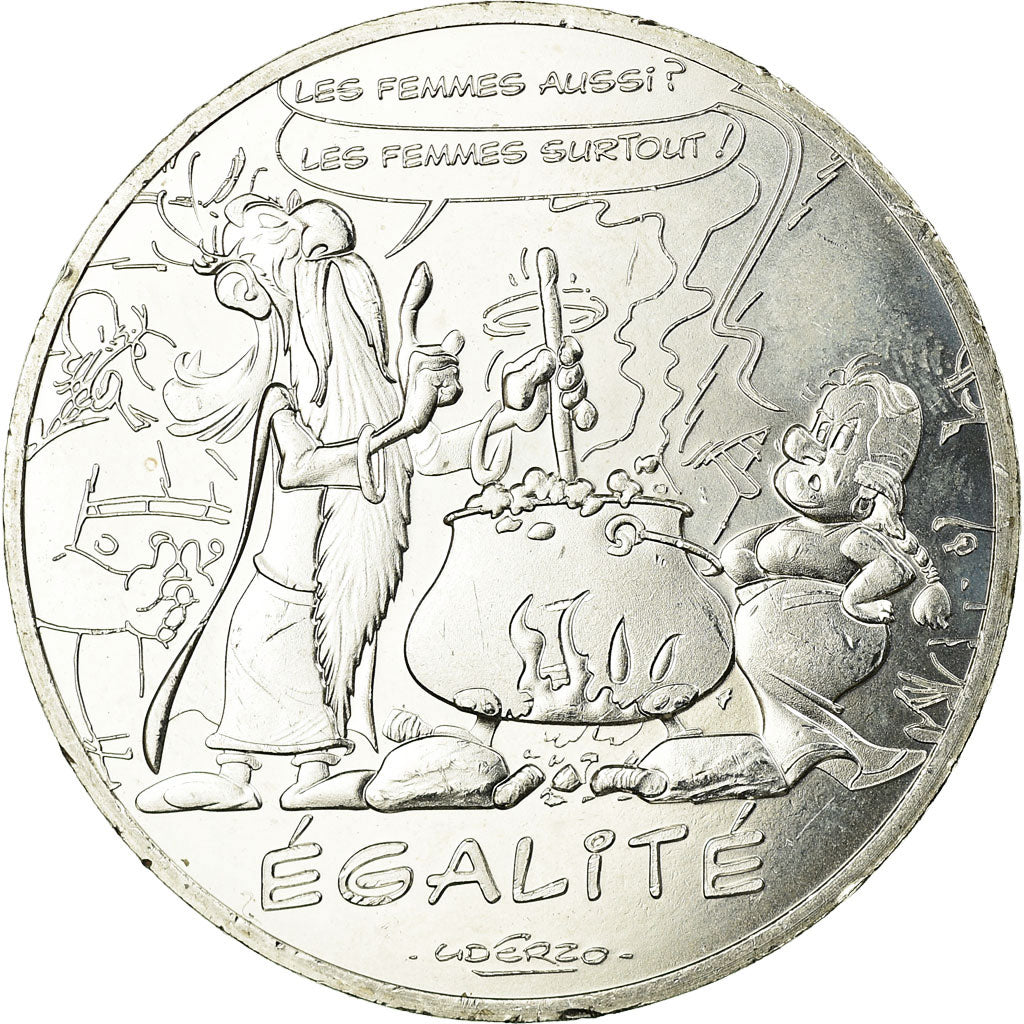 France, 10 Euro, Astérix - Egalité - Le devin, 2015, MS(60-62), Silver