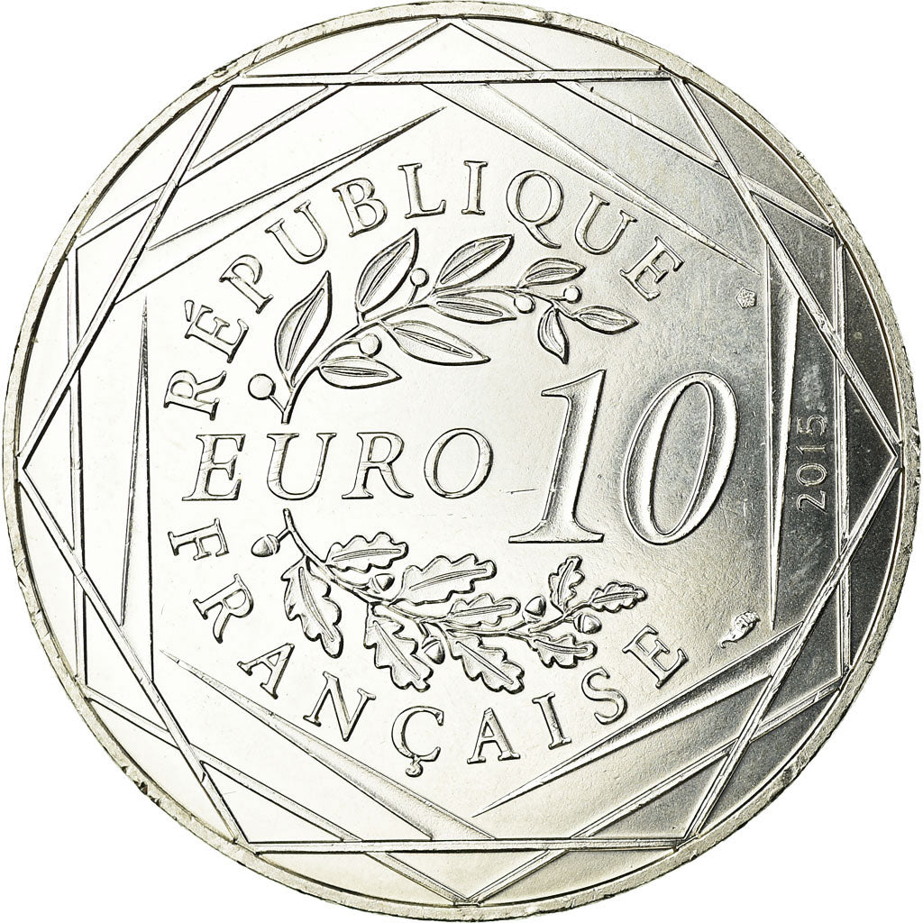 France, 10 Euro, Astérix - Egalité - Le devin, 2015, MS(60-62), Silver