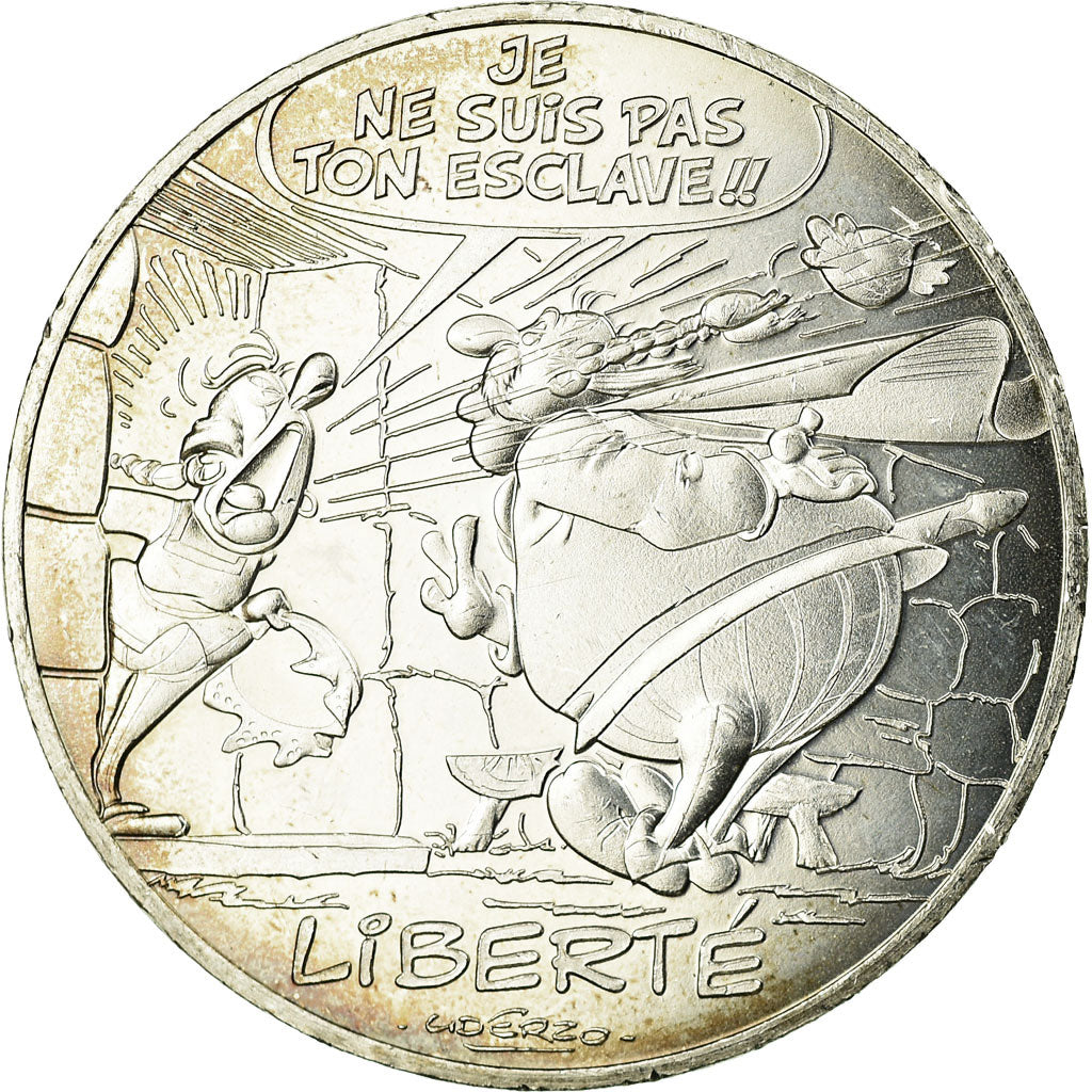 France, 10 Euro, Astérix - Liberté - La rose et le glaive, 2015, SUP+, Argent