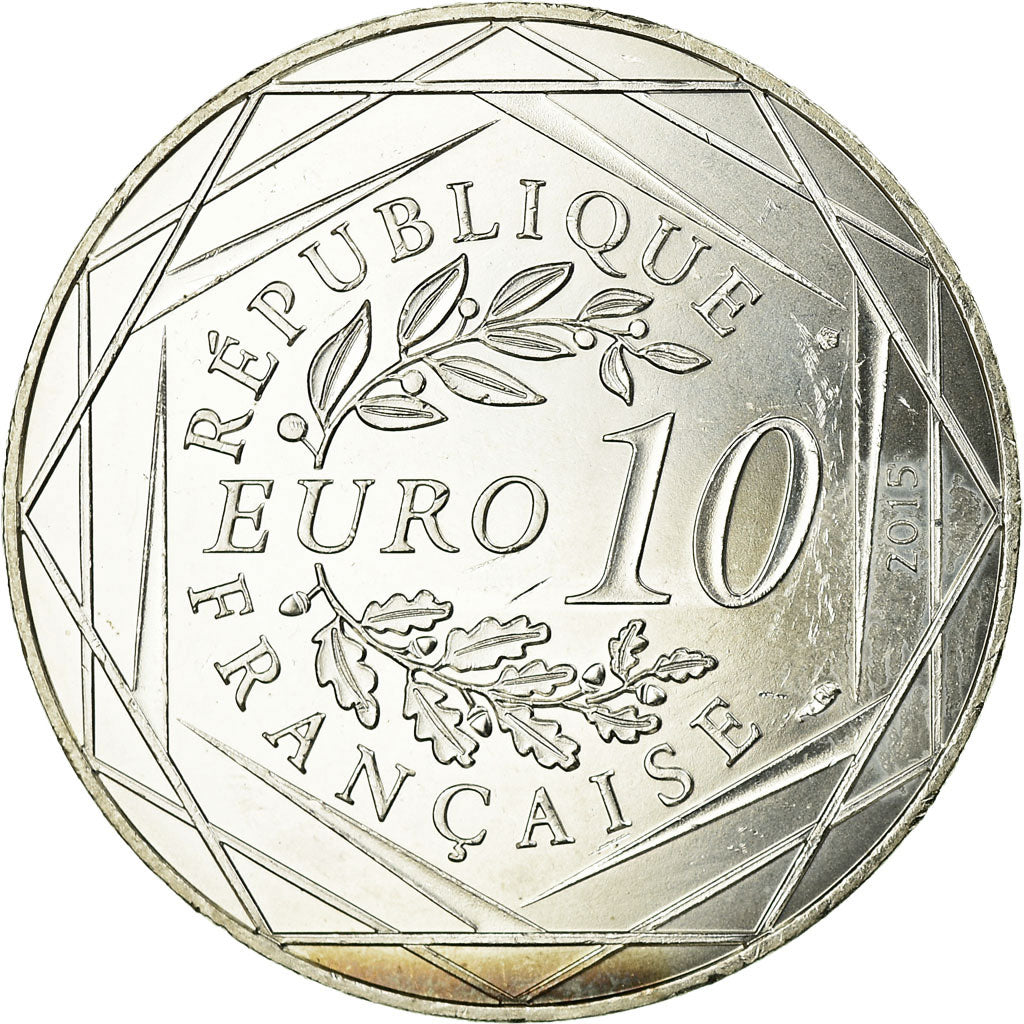 France, 10 Euro, Astérix - Liberté - La rose et le glaive, 2015, SUP+, Argent