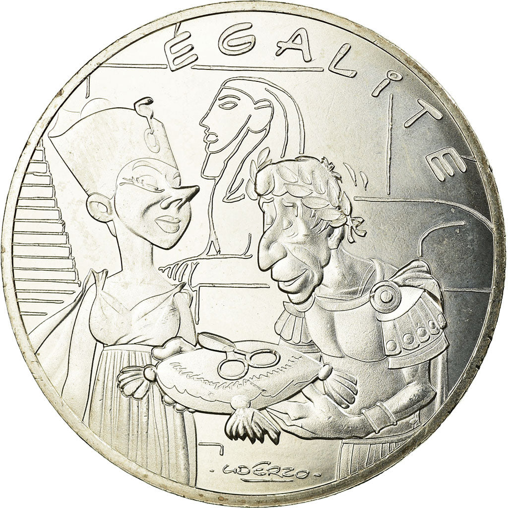 France, 10 Euro, Astérix - Egalité - Cléopâtre, 2015, MS(60-62), Silver