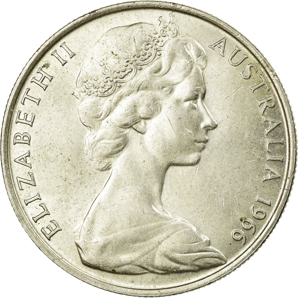 Coin, Australia, Elizabeth II, 50 Cents, 1966, AU(55-58), Silver, KM:67