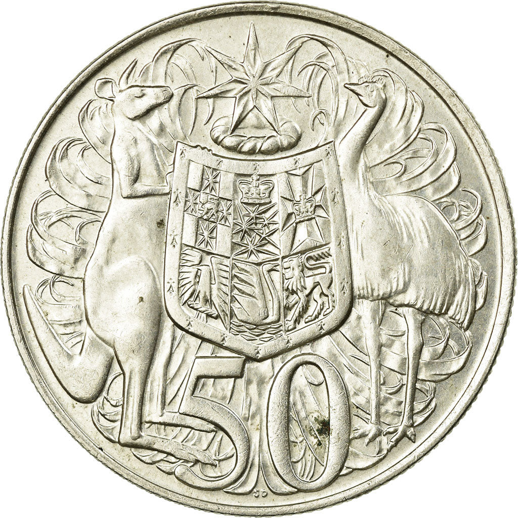 Coin, Australia, Elizabeth II, 50 Cents, 1966, AU(55-58), Silver, KM:67
