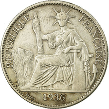Moneta, INDOCINA FRANCESE, 50 Cents, 1936, Paris, BB, Argento, KM:4a.2