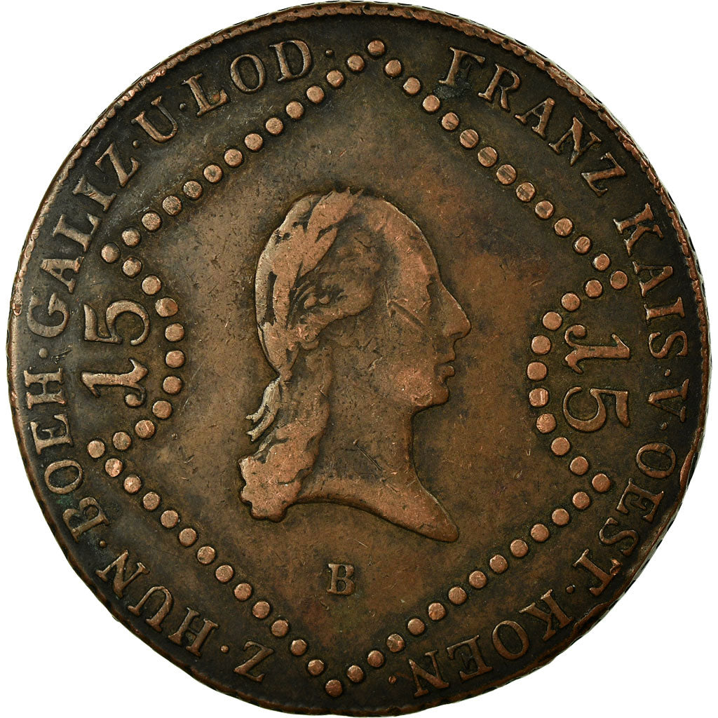 Coin, Austria, Franz II (I), 15 Kreuzer, 1807, VF(30-35), Copper, KM:2138