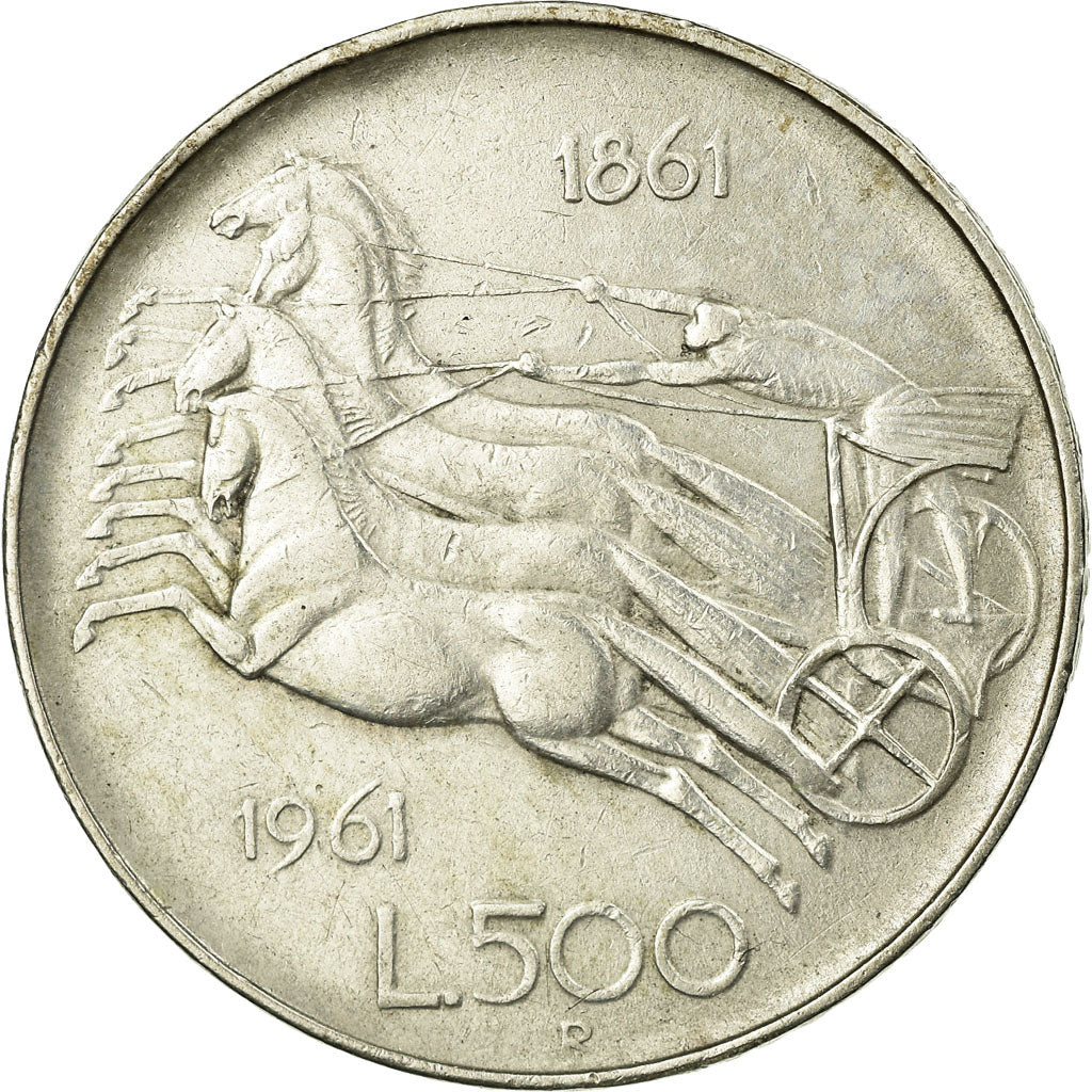 Coin, Italy, 500 Lire, 1961, Rome, EF(40-45), Silver, KM:99
