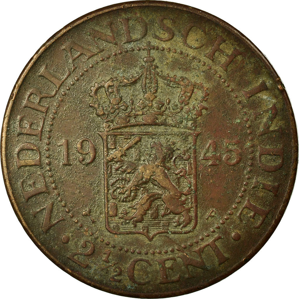 Coin, NETHERLANDS EAST INDIES, Wilhelmina I, 2-1/2 Cents, 1945, Utrecht