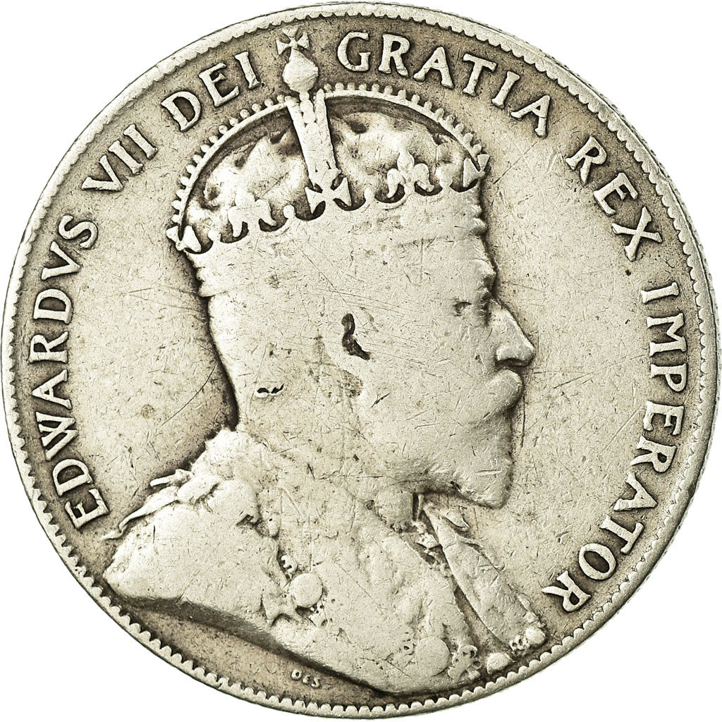 Coin, NEWFOUNDLAND, 50 Cents, 1909, Royal Canadian Mint, VF(30-35), Silver