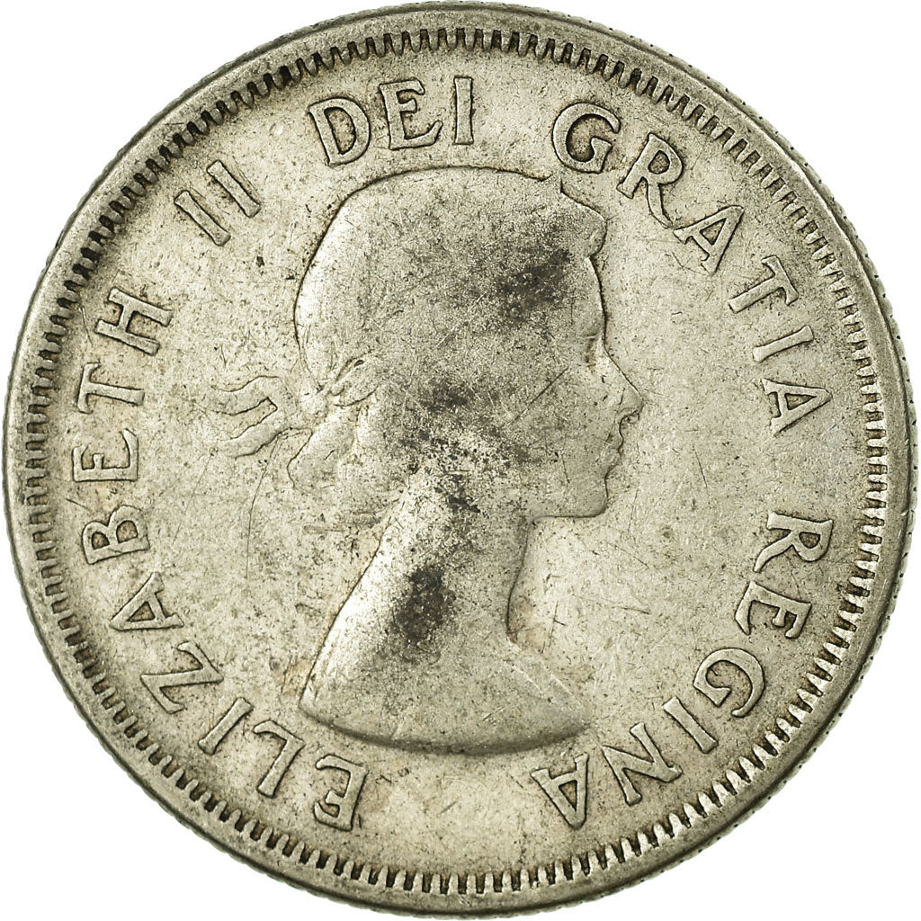 Coin, Canada, Elizabeth II, 25 Cents, 1955, Royal Canadian Mint, Ottawa