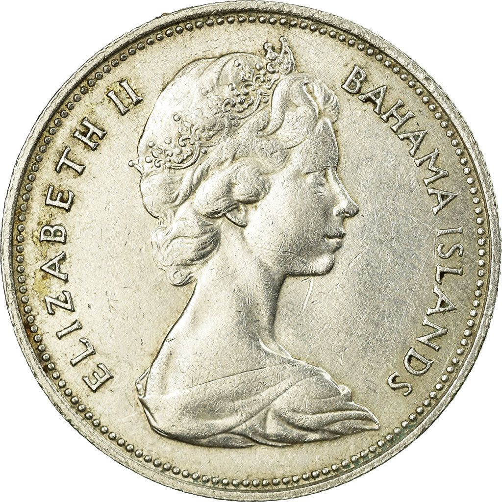 Coin, Bahamas, Elizabeth II, 50 Cents, 1966, Franklin Mint, EF(40-45), Silver